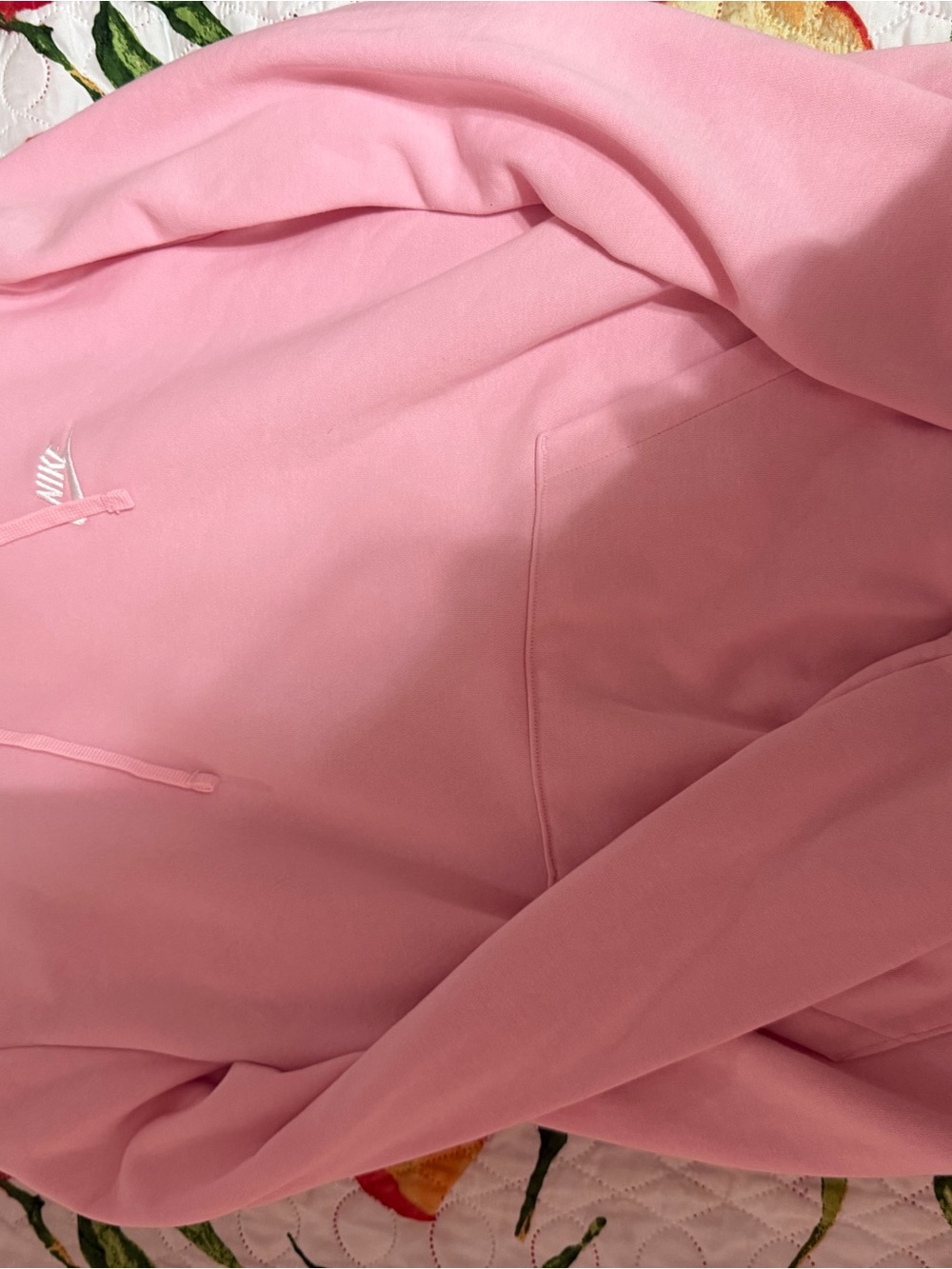 Nike Pink Pullover Hoodie with White Swoosh